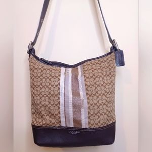 COACH SIGNATURE PRINT AMD LEATHER BAG